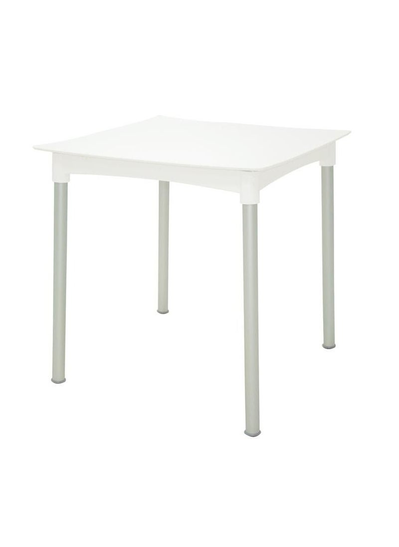 TRAMONTINA Since 1911,Made in Brazil-  Diana White Polypropylene Table With Anodized Aluminum Legs 