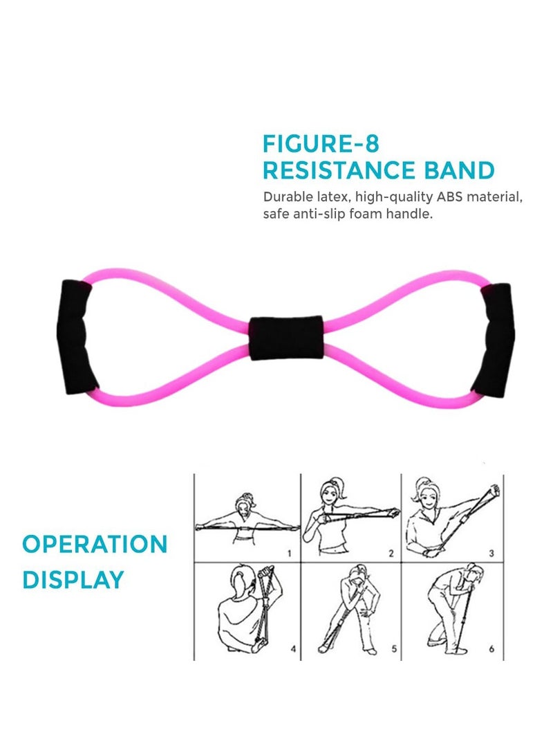 XiuWoo Yoga Sets for Women Pilates At Home Equipment Pilates Magic Ring Booty Bands for Working Out Glutes Yoga Ball 25cm Figure 8 Resistance Band Yoga Bands for Stretching - Image 4