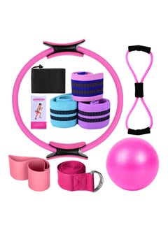 XiuWoo Yoga Sets for Women Pilates At Home Equipment Pilates Magic Ring Booty Bands for Working Out Glutes Yoga Ball 25cm Figure 8 Resistance Band Yoga Bands for Stretching  - Image 4