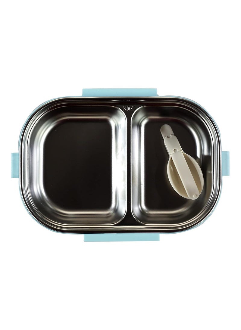 SMILY KIDDOS Smily Kiddos Kids Stainless Steel Insulated Lunch Box Jungle Picnic Theme - Light Blue |Age Above 3 Years| 100% BPA Free and Food Grade  - Image 2
