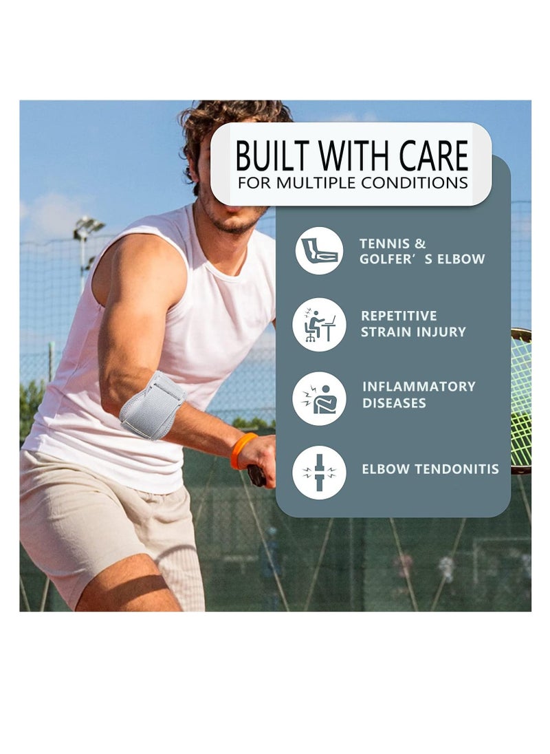 Generic Elbow Brace, for Tendonitis, Tennis & Golfer's Elbow Pain Relief, Elbow Brace Support Strap for Men and Women for Weightlifting, Tennis, Golf, Pressure Relief & Sports Injury Recovery  - Image 2