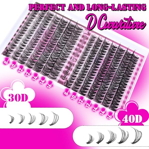 Calphdiar Natural Lash Clusters 30D+40D Eyelash Clusters 8-16mm Cluster Eyelash Extensions Wispy Lashes Clusters 240Pcs Individual Lashes DIY Lash Extension for Beginners - Image 4