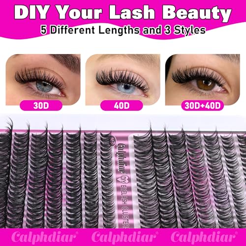 Calphdiar Natural Lash Clusters 30D+40D Eyelash Clusters 8-16mm Cluster Eyelash Extensions Wispy Lashes Clusters 240Pcs Individual Lashes DIY Lash Extension for Beginners - Image 3