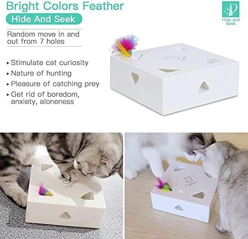 Migipaws Upgrade Rainbow Feather Replacement for Automatic MigiBox Cat Toy, 6pcs Rainbow Feather + 2pcs Free Mylar Refills - Image 4