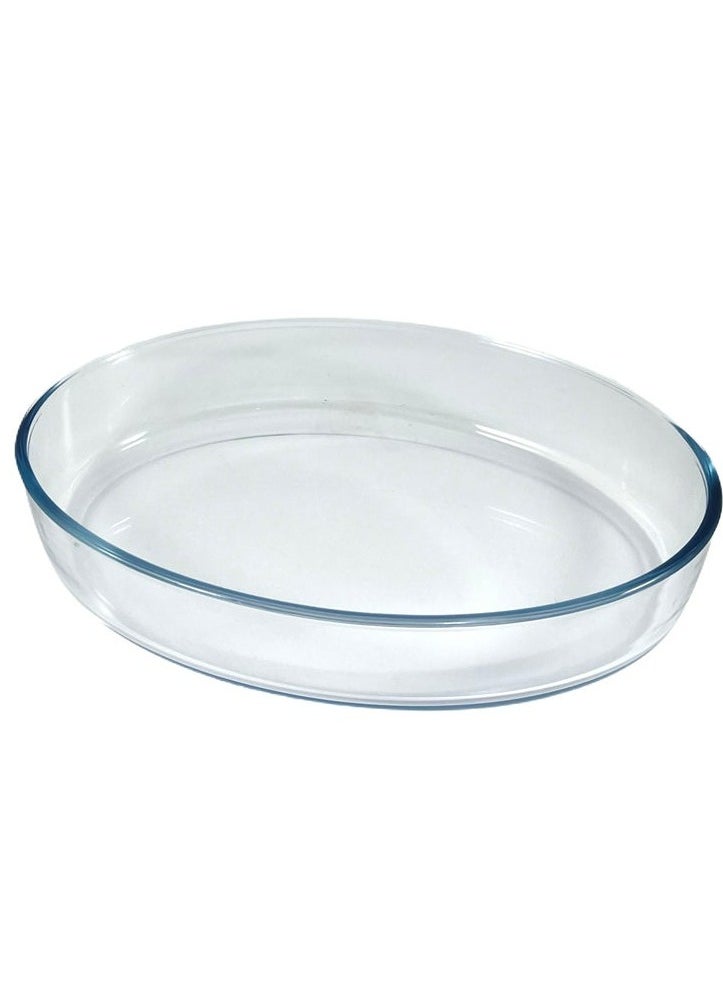 Homemaker Premium Turkish-Made Oval Glass Baking Dish – 3.2L Capacity, 34.9x24.6cm, 6.6cm Height – Clear, Elegant & Oven-Safe  - Image 1