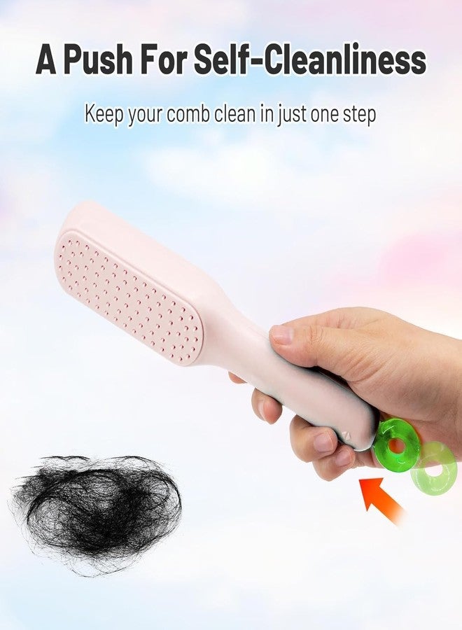 QUEBERS Self-Cleaning Anti-Static Massage Comb, One-pull Clean Massage Comb, Easy Self Cleaning Hair Brush for Women, Scalable Rotate Lifting Self Cleaning Hairbrush Hair Styling Tools (Multicolor) (medium, 1, count) - Image 5