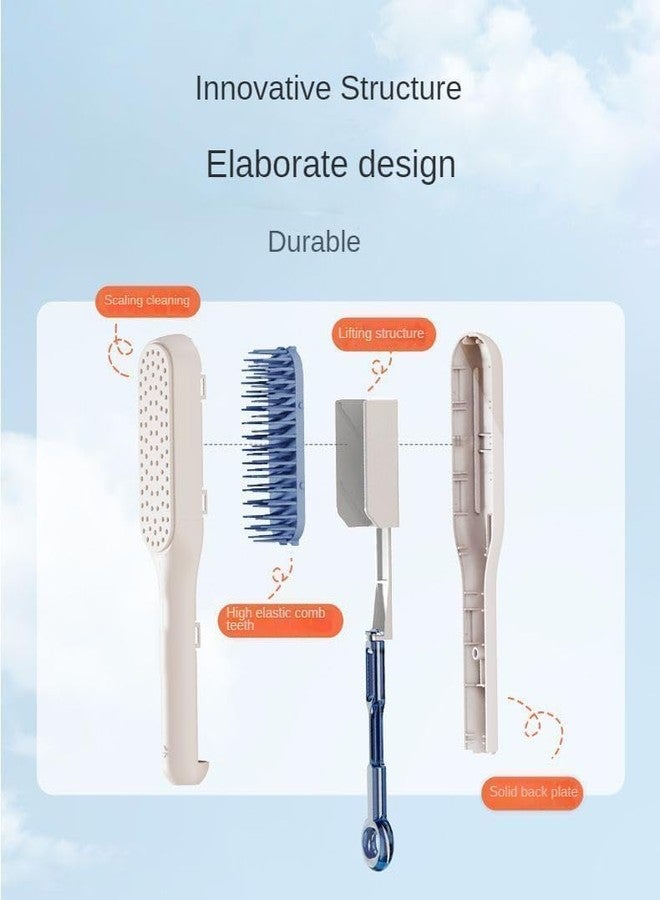 QUEBERS Self-Cleaning Anti-Static Massage Comb, One-pull Clean Massage Comb, Easy Self Cleaning Hair Brush for Women, Scalable Rotate Lifting Self Cleaning Hairbrush Hair Styling Tools (Multicolor) (medium, 1, count) - Image 1