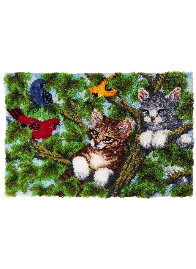 Loquat latch hook rug kit,crochet cat sofa,crochet pattern,crochet rug pattern,tapestry cushion kit  - Image 1