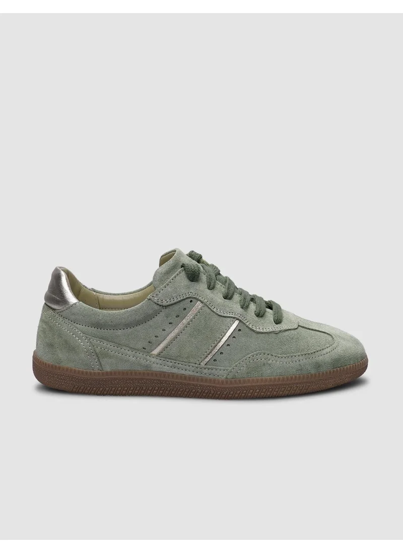 Cabani Green Suede Lace-Up Women's Sneaker