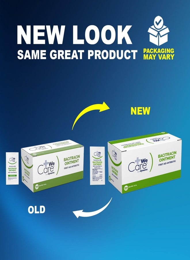 Dynarex Bacitracin Topical Ointment USP - First Response Wound Care Supplies for Minor Cuts, Scrapes & Burns - Helps Keep Wounds Clean - 1 Box of 144-0.9g Packets - Image 2