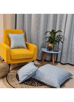 Somerfield Pack of 3 Throw Floor & Sofa Cushions with Cushion Covers - Modern & Decorative Patterns - For Room, Bed Room, Living Room - 02 Sofa Cushions 45X45 Cm + 01 Floor Cushion 70X70 Cm (Design 6)  - Image 1