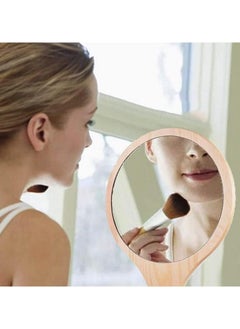 Oasisgalore Cosmetic Handheld Mirror – Wooden Handle, Thin and Lightweight  - Image 2