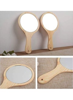 Oasisgalore Cosmetic Handheld Mirror – Wooden Handle, Thin and Lightweight  - Image 3