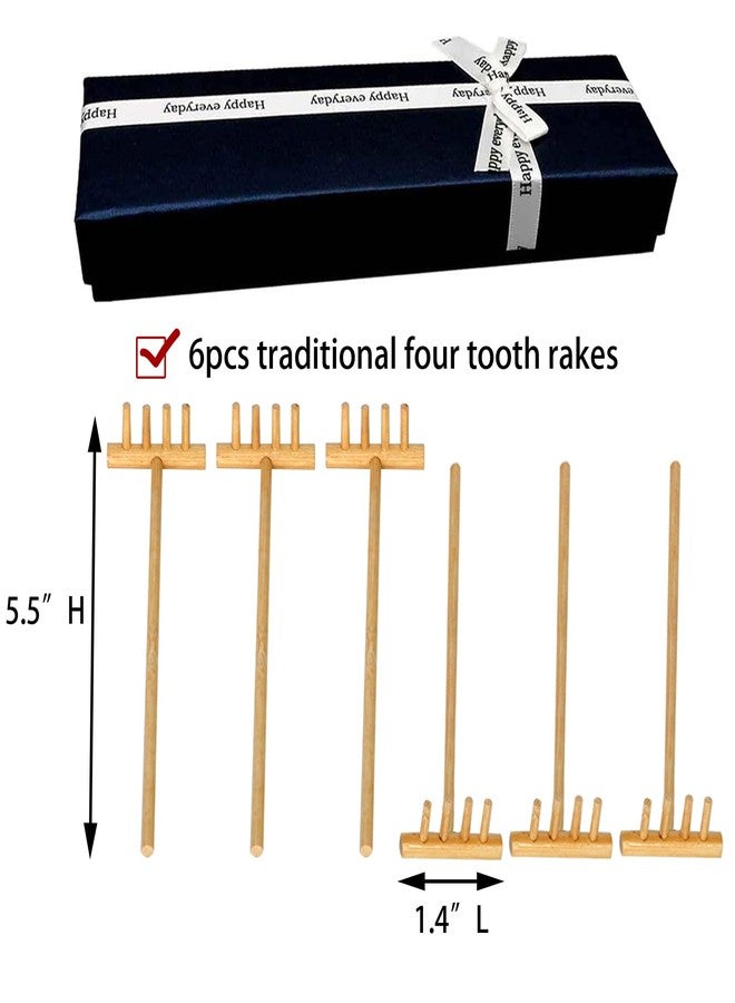 BangBangDa Zen Garden Mini Bamboon Rake - 6PCS Tabletop Rock Sand Garden Tools Accessories Small Sandbox Kits Japanese Zen Gift for Birthday - Image 3