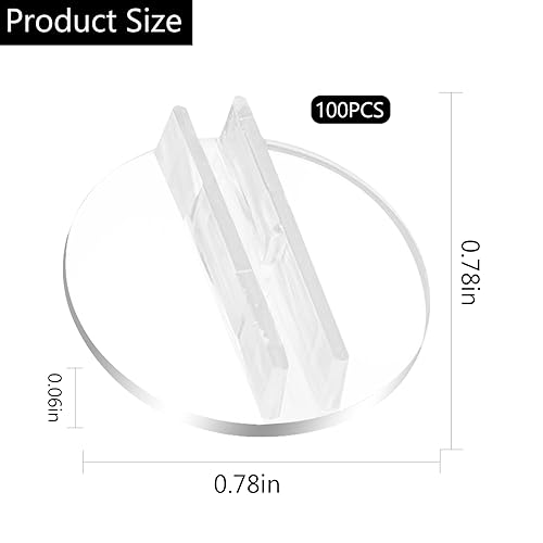 Woerma 100 Pcs Card Holder Translucent Plastic Card Stands Board Game Props Miniature Bases Plastic Paper Board Clips for Desk Clear Game Stands for Game Price Tags Business Photos Memo, 1 Inch - Image 2