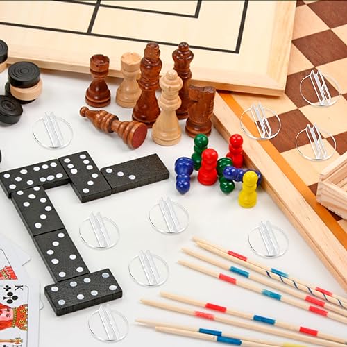 Woerma 100 Pcs Card Holder Translucent Plastic Card Stands Board Game Props Miniature Bases Plastic Paper Board Clips for Desk Clear Game Stands for Game Price Tags Business Photos Memo, 1 Inch - Image 5