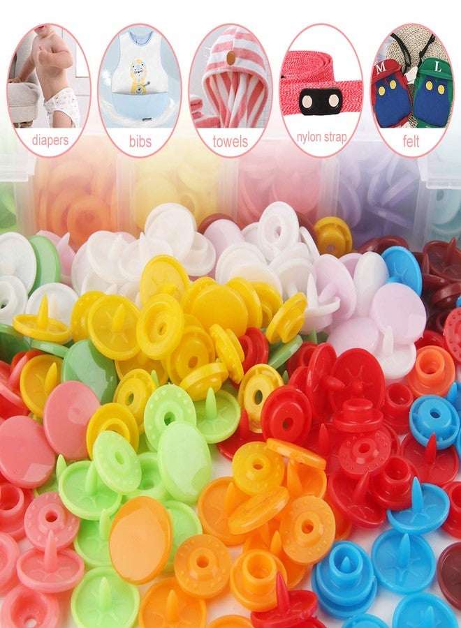 cenoz 460 Sets 24Color Cenoz Snap Plastic Fasteners Button with Pliers Tool, T5 Resin Plastic Button Sewing Fasteners Punch Poppers No Sew Buttons for Cloth Craft Mama Pads - Image 3