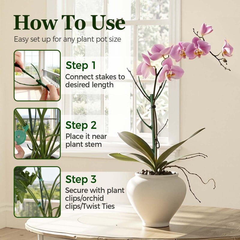 LOOHOI 10 Pack Stackable Monstera Plant Support Stakes, Durable Climbing Plant Support Structures for Indoor Outdoor Potted Plants, Garden Stakes for Pothos, Philodendron & Vine Plants - Image 4
