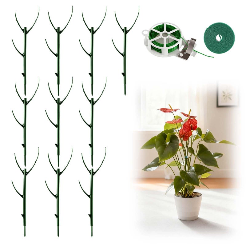 LOOHOI 10 Pack Stackable Monstera Plant Support Stakes, Durable Climbing Plant Support Structures for Indoor Outdoor Potted Plants, Garden Stakes for Pothos, Philodendron & Vine Plants - Image 1