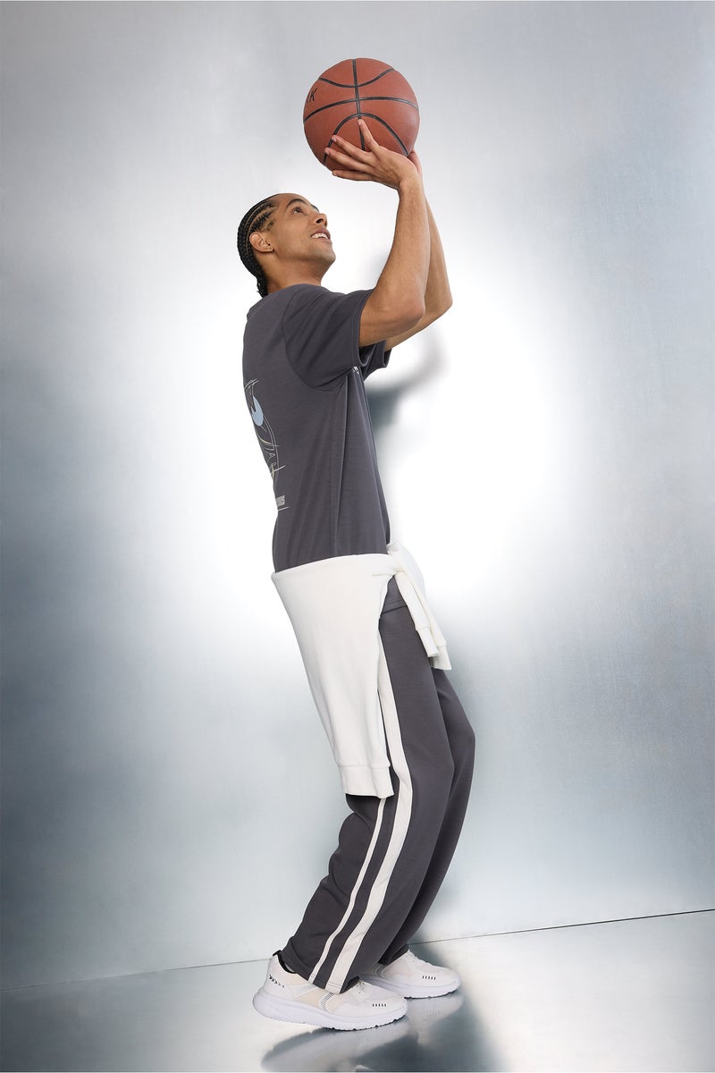 DeFacto Grey Man NBA Golden State Warriors Standard Fit Modal Joggers Casual - Image 3