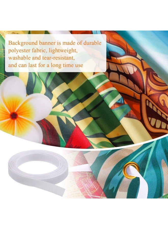 Remagr 2 Pcs Hawaiian Aloha Backdrop Luau Grass Table Skirt Set Party Backdrop Hawian Theme Birthday Supplies Summer Beach Party Decorations For Hawaiian Luau Birthday Indoor Outdoor Decorations - Image 4