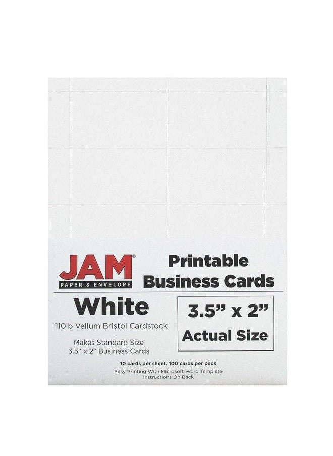 JAM Paper - Printable Business Cards 3 1 2 X 2 White Vellum 100 Pack - Image 1