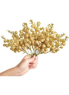 BIG BOX big box 5 Golden Bunch Berry Christmas Tree Fillers Decorations Artificial Berry Picks for Christmas Tree Ornaments DIY Xmas Wreath Crafts Holiday and Home Decor  - Image 3