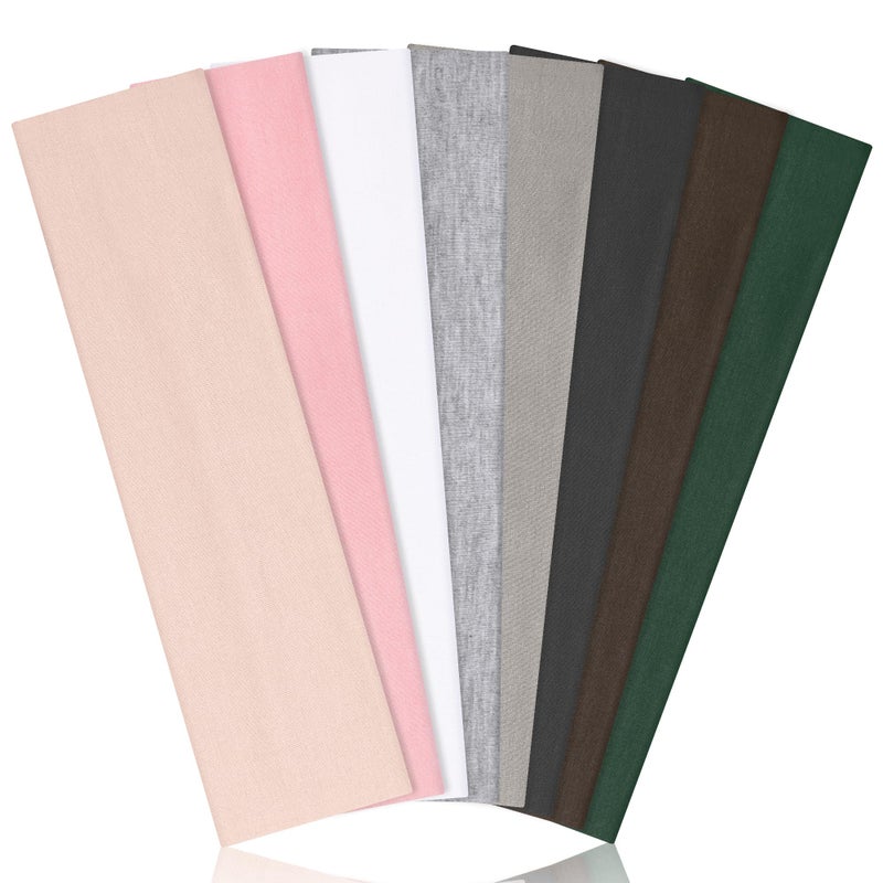 Ztomine Headbands for Women, 8pcs Stretchy Non Slip Soft Cotton Cloth Hair Bands for Sports, Workout, Yoga and Running - Image 1