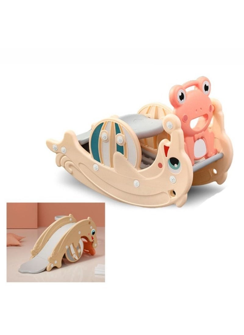 FULL JOY Multifunctional Foldable Frog  Rocking Chair Toy with  Dolphin Baby Slide And Basket Ball Stand  - Image 1