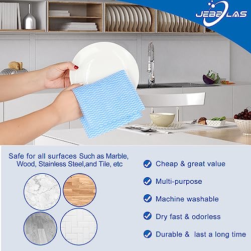 JEBBLAS Cleaning Towels - Reusable Dish Cloths, Absorbent Wipes, Dry Quickly - 60 Sheets, 5 Colors - Image 3