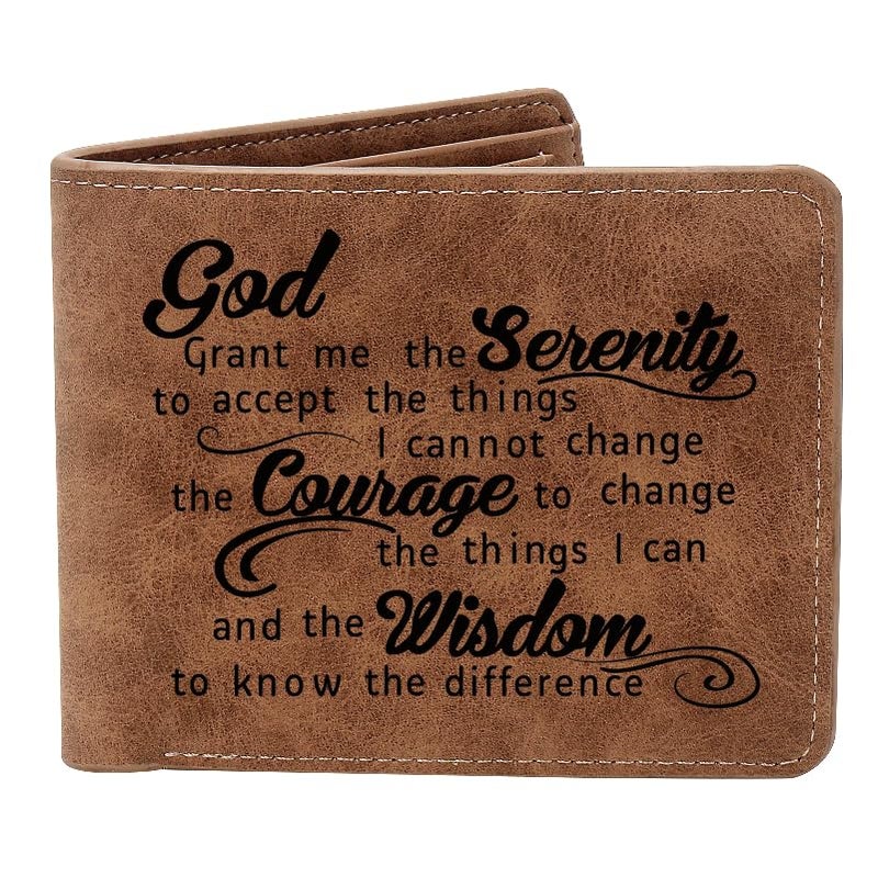 THTCSQ Christian Gifts Leather Wallet God Grant Me The Serenity Prayer Leather Wallet Bible Verse Faith Religious Christian for Women Men (god grant) - Image 1