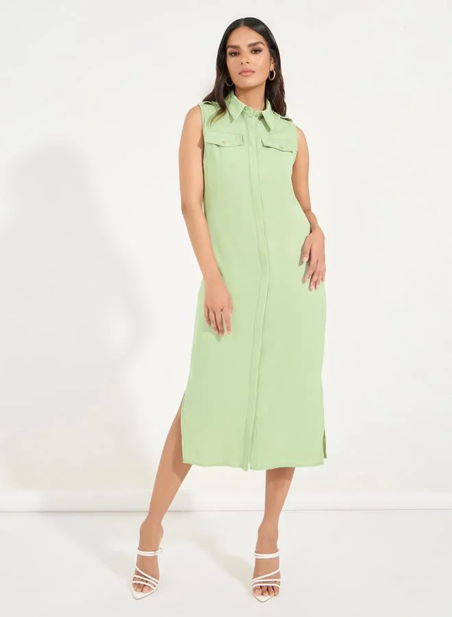 Styli Green Sleeveless Dress