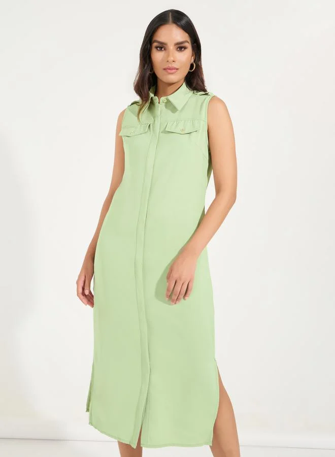 Styli Green Sleeveless Dress