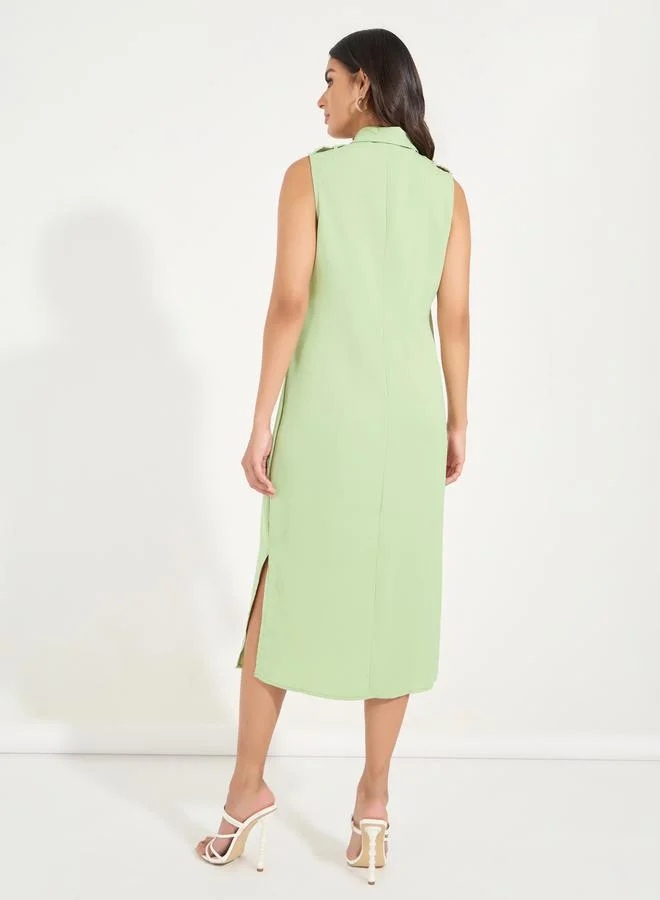 Styli Green Sleeveless Dress