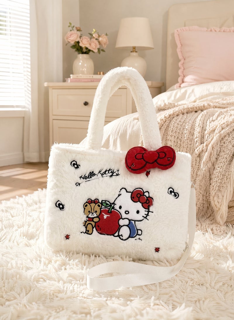 Sanrio HelloKitty Plush Crossbody Bag with Adjustable Shoulder Strap - Image 5