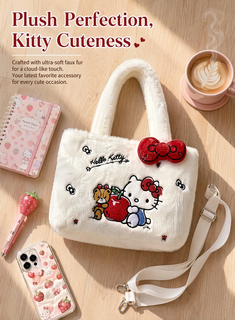 Sanrio HelloKitty Plush Crossbody Bag with Adjustable Shoulder Strap - Image 3