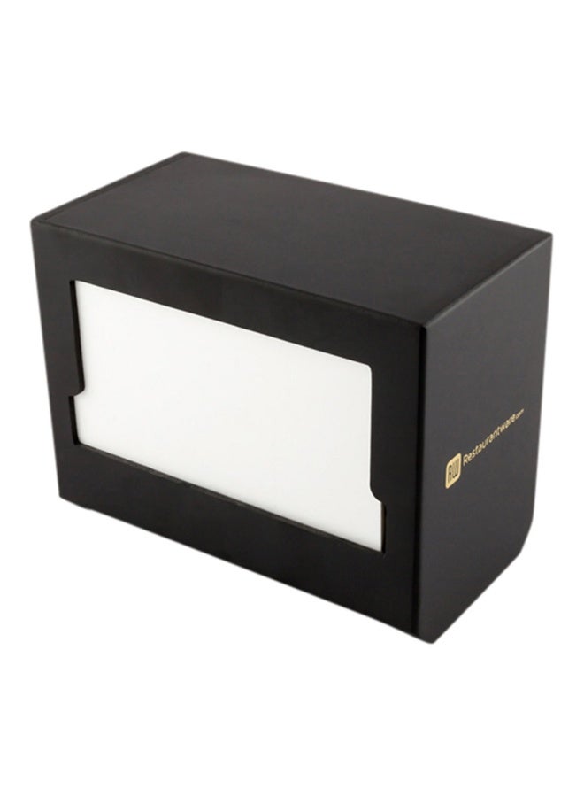 Restaurantware Napkin Holder, 1 Restaurant Style Napkin Dispenser - Easy Access, For Tabletops And Countertops, Black Wood Commercial Napkin Dispenser, Holds Picnic Print Napkin, Sustainable - Image 1