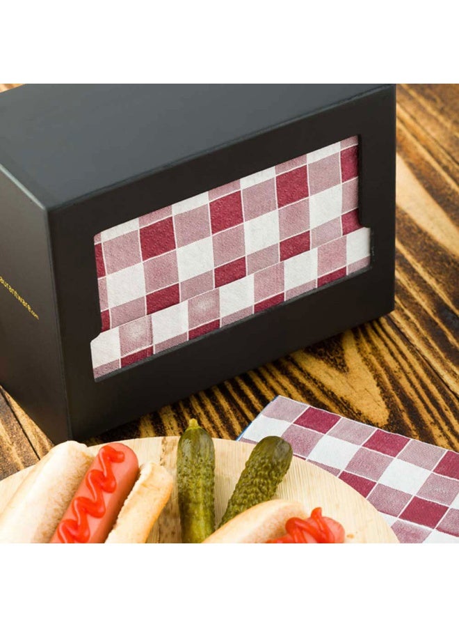 Restaurantware Napkin Holder, 1 Restaurant Style Napkin Dispenser - Easy Access, For Tabletops And Countertops, Black Wood Commercial Napkin Dispenser, Holds Picnic Print Napkin, Sustainable - Image 3