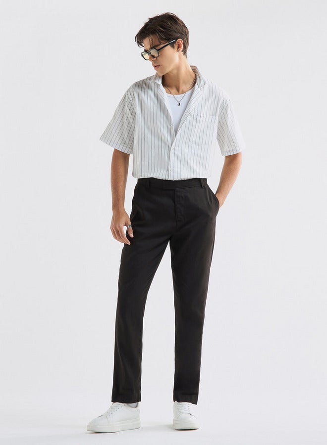 سبلاش فيڤ قميص مخطط بقصة عادية وبأكمام قصيرة وياقة كامب - Image 2