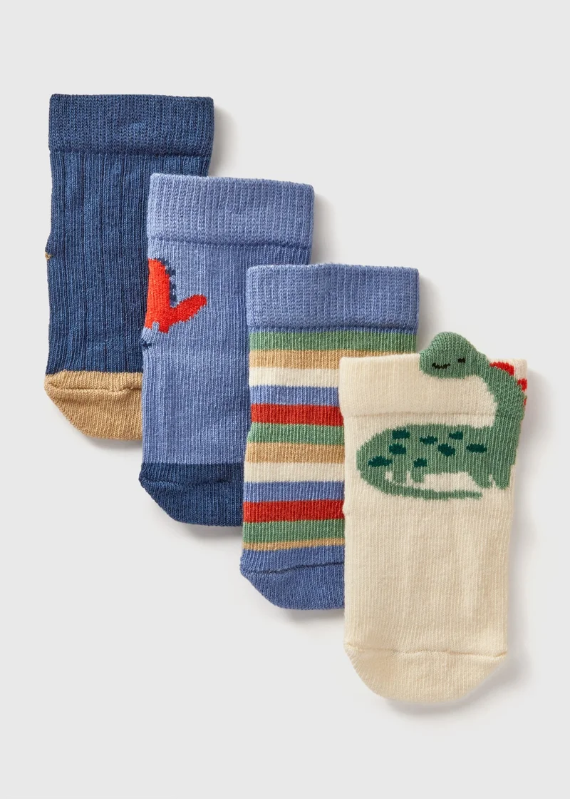 ماتلان 4 Pack Baby Blue Dino Socks