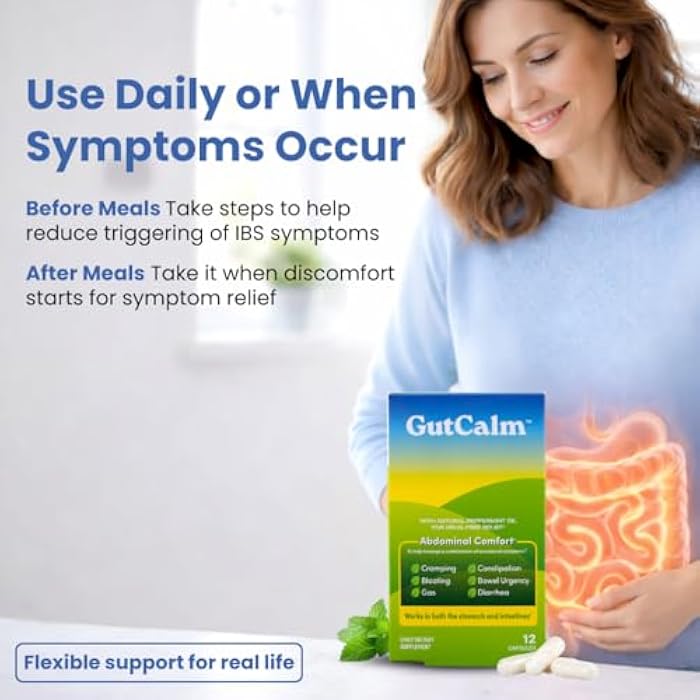 GutCalm - IBS Relief - Peppermint Oil Capsules - Bloating, Gas, Constipation and Digestive Comfort Supplement - 12/ct - Image 5