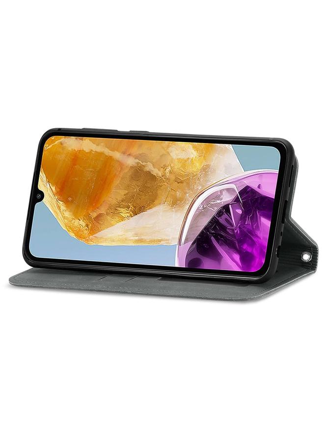 اس-توب جراب هاتف Samsung Galaxy M15 من الجلد المغناطيسي ذو الملمس الرجعي - Image 4