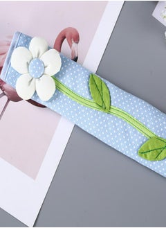 Oasisgalore Flower Cotton Refrigerator Door Handle Cover Blue for Winter Home Kitchen  - Image 5