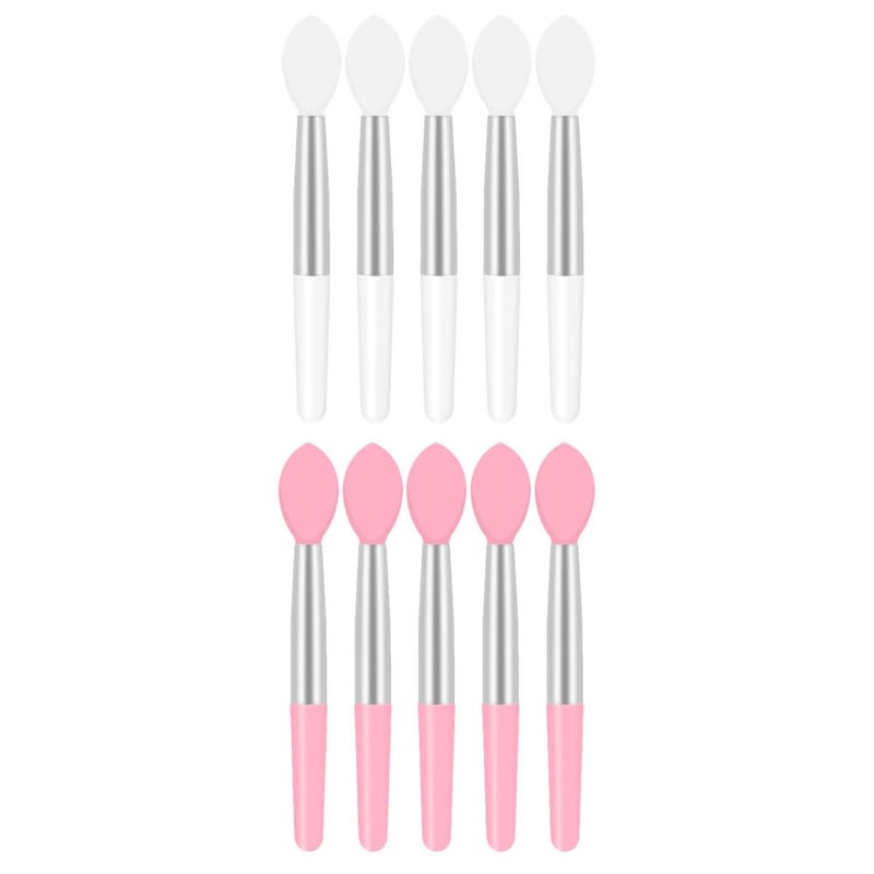 10pcs Mini Silicone Lip Brush Set Portable Makeup Lipstick Applicator Soft Head Cosmetic Brush for Travel and Daily Use - Image 1