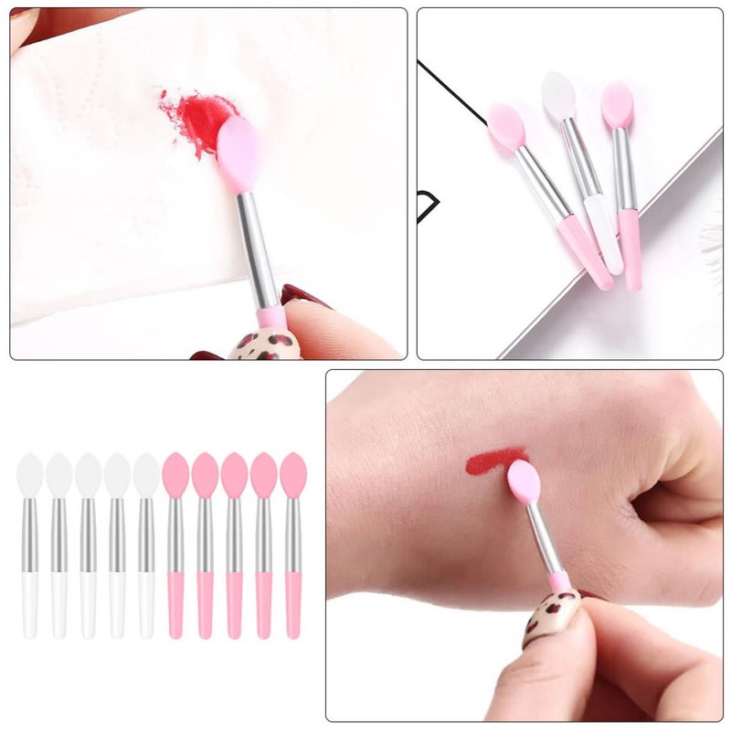 10pcs Mini Silicone Lip Brush Set Portable Makeup Lipstick Applicator Soft Head Cosmetic Brush for Travel and Daily Use - Image 5