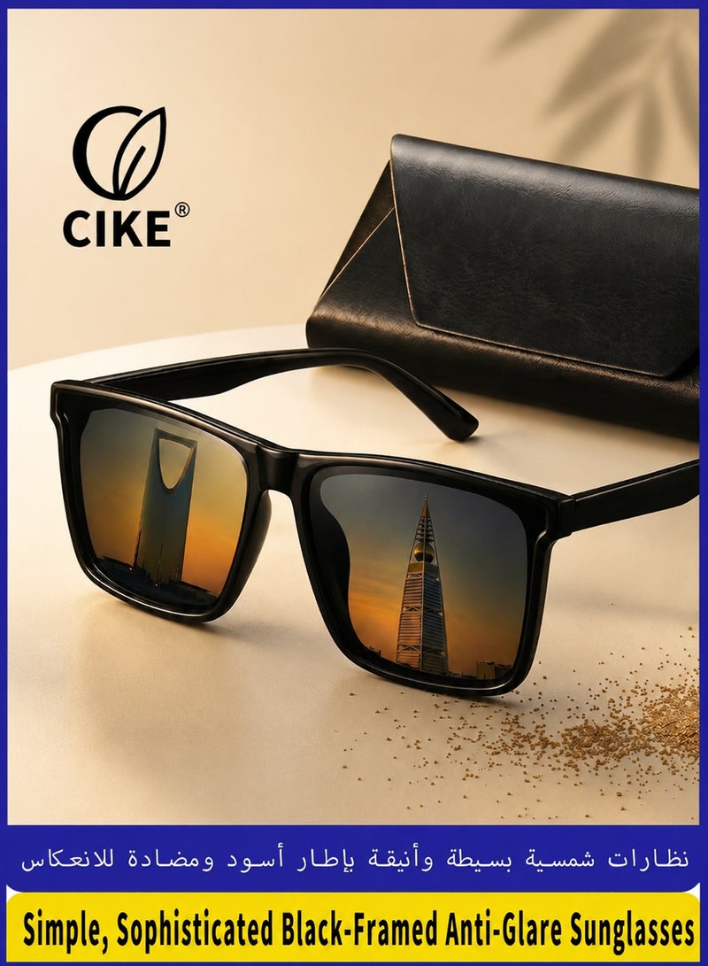 سيكي نظارات شمسية مستقطبة من CIKE للرجال/النساء - نظارات شمسية مربعة كبيرة الحجم بمعيار UV400 - نظارات شمسية خفيفة الوزن ومضادة للانعكاس مناسبة للقيادة والأنشطة الخارجية - Image 1