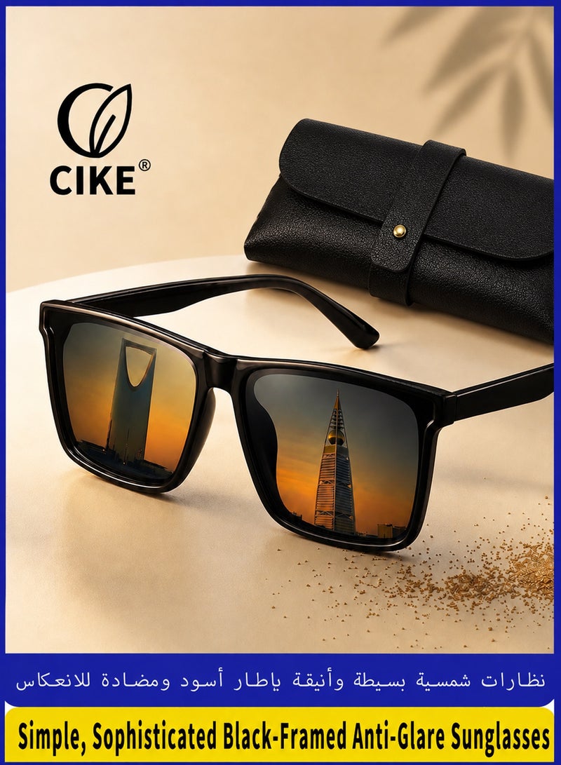 سيكي نظارات شمسية مستقطبة من CIKE للرجال/النساء - نظارات شمسية مربعة كبيرة الحجم بمعيار UV400 - نظارات شمسية خفيفة الوزن ومضادة للانعكاس مناسبة للقيادة والأنشطة الخارجية - Image 1