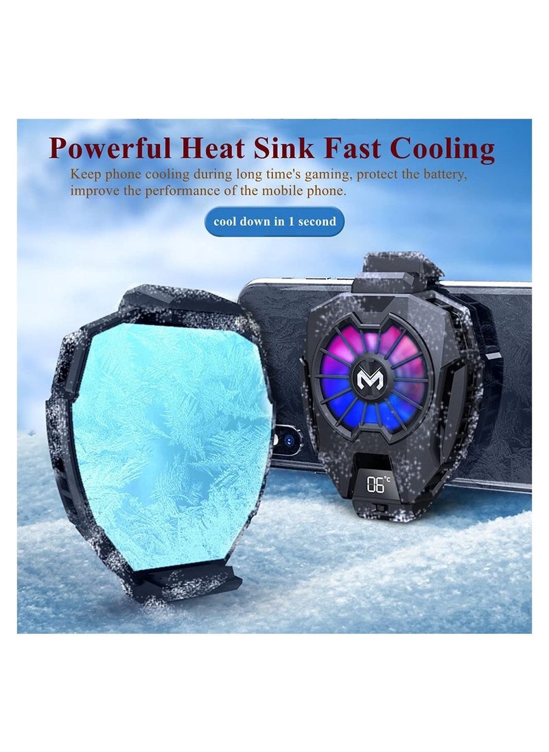 KASTWAVE مبرد الهاتف المحمول، مروحة تبريد للهاتف المحمول شبه موصل للألعاب/الفيديو المباشر/مدونة الفيديو، تدعم الهاتف الذكي بعرض 65-85 مم، مبرد مشعاع للهاتف المحمول باللون الأسود  - Image 2