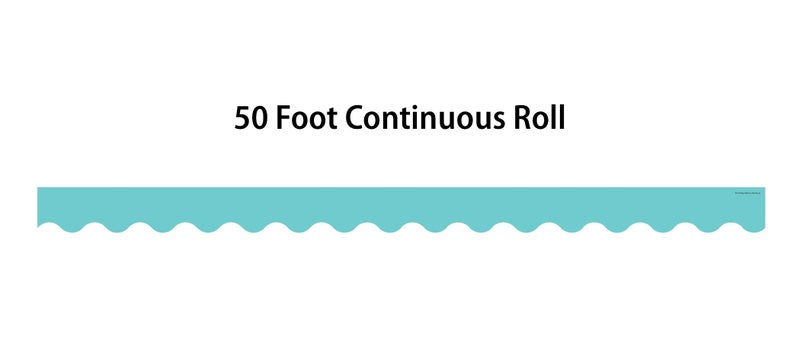 Teacher Created Resources Light Turquoise Scalloped Rolled Border Trim - 50ft - Decorate Bulletin Boards, Walls, Desks, Windows, Doors, Lockers, Schools, Classrooms, Homeschool & Offices - Image 2