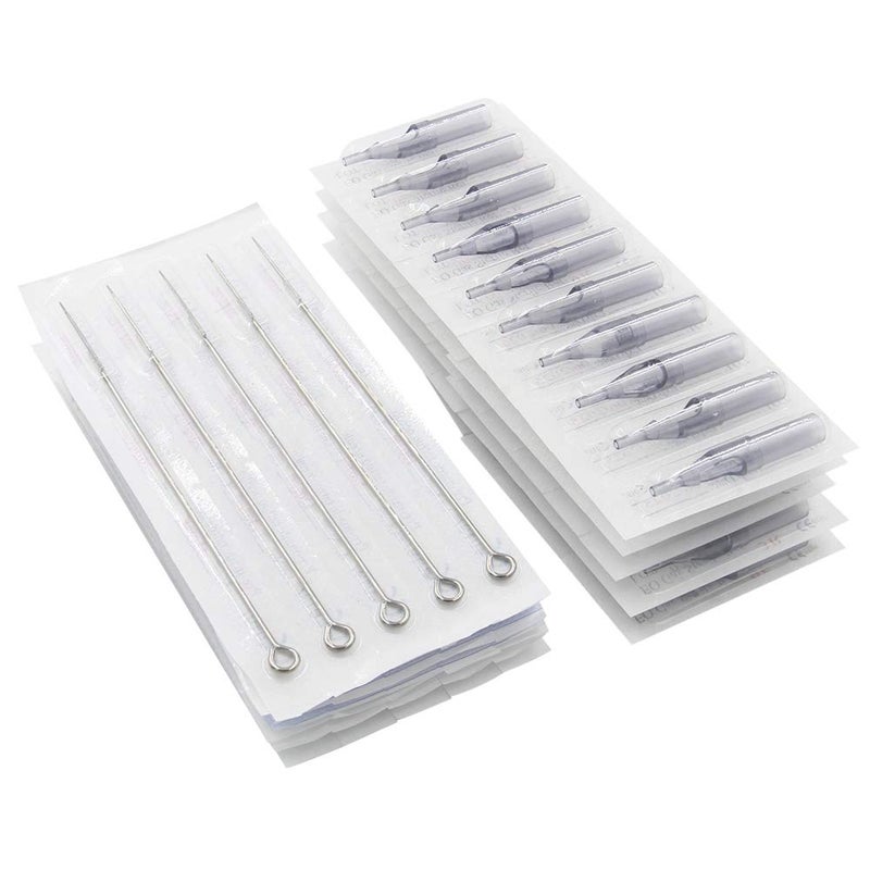 Autdor Tattoo Needles and Tips Kit - Autdor 50pcs Disposable Mixed Tattoo Needles + 50pcs Mixed Disposable Tattoo Tips, 5pcs of each 3RL 5RL 7RL 9RL 5RS 7RS 9RS 5M1 7M1 9M1 3RT 5RT 7RT 9RT 5FT 7FT 9FT - Image 4